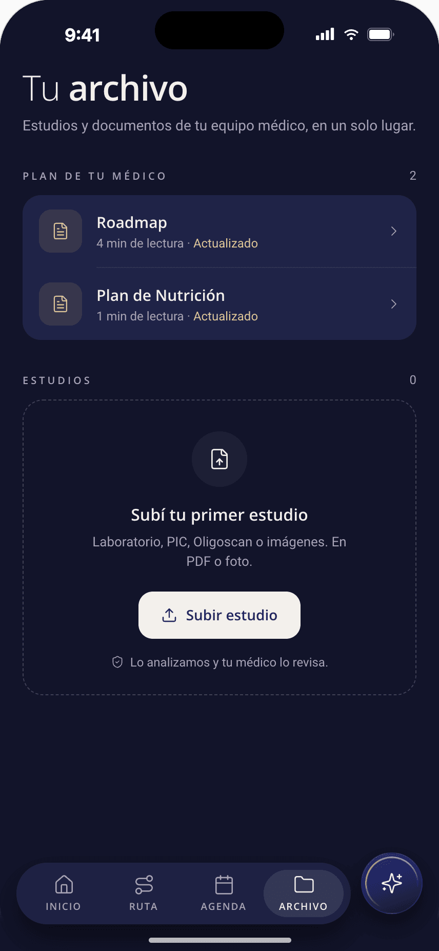 Archivo médico en la ERA App